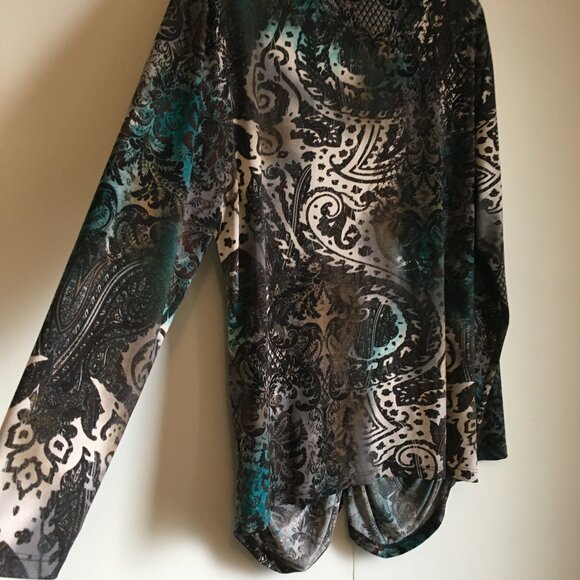 Vintage Canadian Conrad C Paisley Damask Ruffled Top - Picture 8 of 16